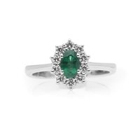 Ringe Promesse Dame in Weißgold Smeraldo 0.45 Ct FASM6X4 - FASM6X4